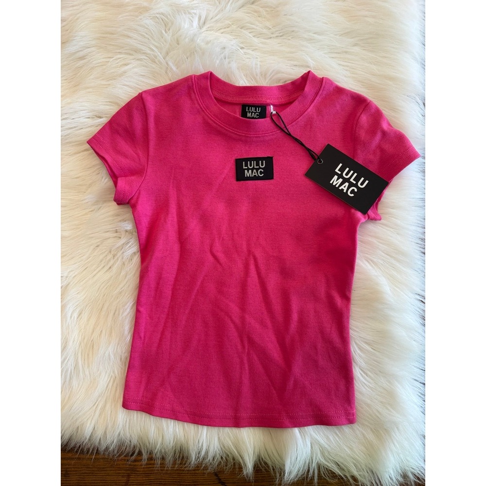 Lulu Mac girls youth small pink tee nwt